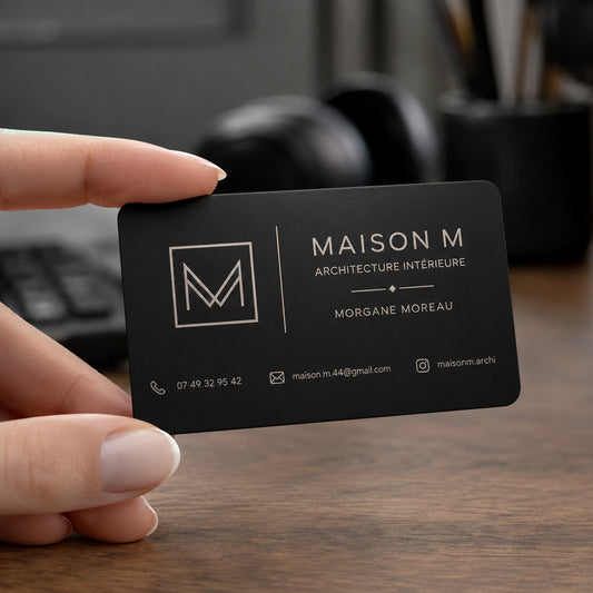 Carte de visite métal IMPACT — Aluminium gravé