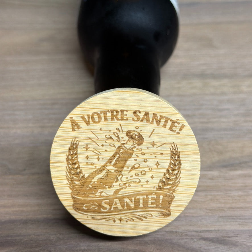 Ouvre-bouteille magnétique en bambou à personnaliser — logo, texte ou visuel
