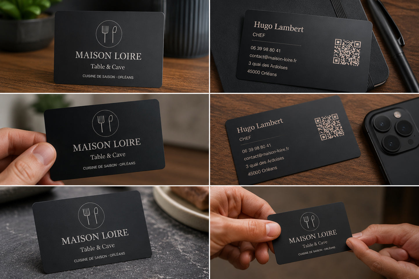Carte de visite métal SIGNATURE — Recto-verso & QR code