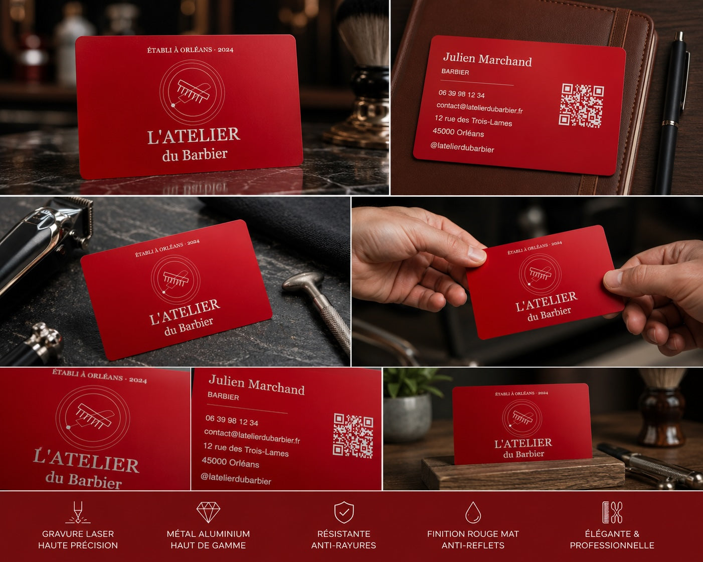 Carte de visite métal SIGNATURE — Recto-verso & QR code