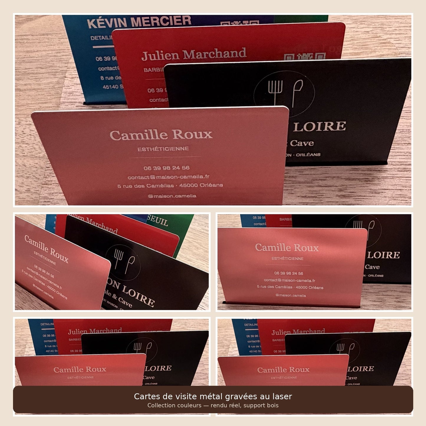 Cartes de visite métal Atelier HDX — échantillon