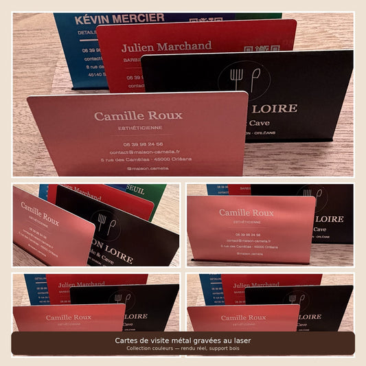 Cartes de visite métal Atelier HDX — échantillon
